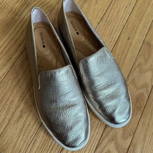 Birdies Swift Gold Leather Slip on Sneakers Sz 8.5